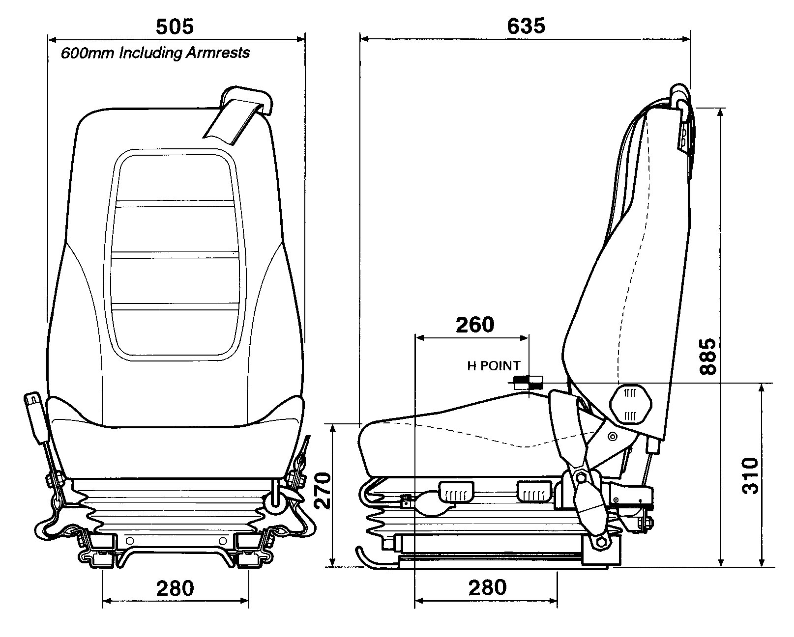 KAB 414B Mechanical Suspension Seat - Image 2