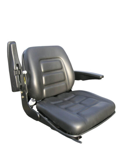 GS12 Type Forklift Seat with Armrests - Black PVC JS100362AR