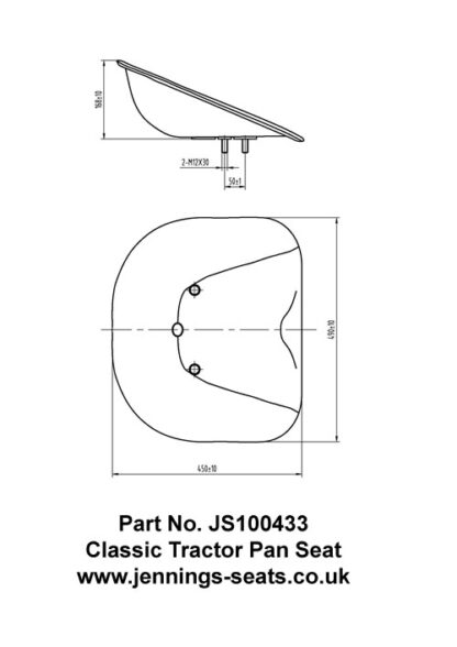 JS100433 Classic Tractor Padded Pan Seat - Image 3