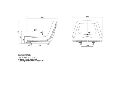 JS100368-01 Pan Seat c/w Slides - Image 2