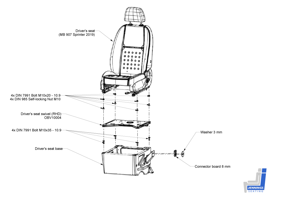 Mercedes Sprinter/Vito/Viano Seat Swivel Base Driver