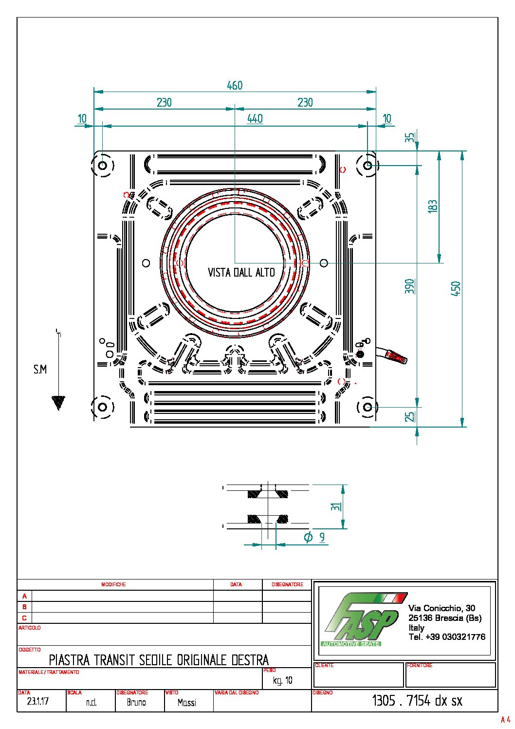 transit custom swivel base