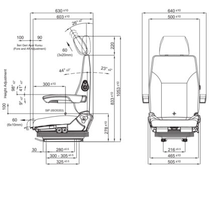 Premium Pilot P1101 Height Adjustable Seat RH - Image 6
